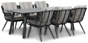 Tuinset 6 personen 230 cm Wicker/Aluminium/Aluminium/wicker Zwart Coco Azzano/Villagio