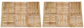 vidaXL 12 st Terrastegels 50x50 cm hout bruin