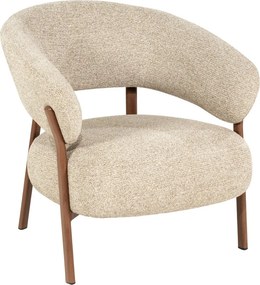 Fauteuil Met Houten Poten Bruin