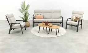 Lagos/Mindo verstelbare 5-zits stoel-bank loungeset - antraciet