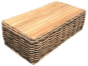 Sumatra lounge tuintafel naturel rotan - teak