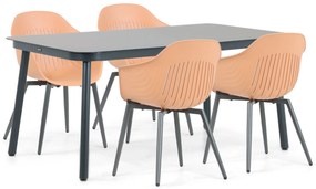 Tuinset 4 personen 160 cm Aluminium Oranje Lifestyle Garden Furniture Lissabon/Tavano