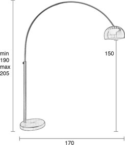Zilveren Minimalistische Booglamp