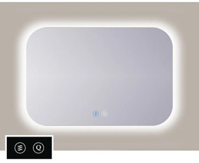 Sanicare Tutti SAAT rechthoekig met afgeronde hoeken met verwarming ,verlichting rondom en touch bediening 60cm