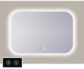 Sanicare Tutti SAAT rechthoekig met afgeronde hoeken met verwarming ,verlichting rondom en touch bediening 80cm