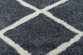 Tapijt BERBER CROSS B5950 grijskleuring / witrand ,  Barber , marokkaanse shaggy