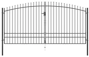 vidaXL Hekpoort dubbele deur met speren bovenkant 400x248 cm
