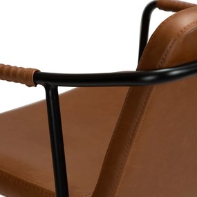 Dan-Form Boto Lage Barkruk Minimalistisch Design Bruin Kunstleer