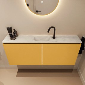 Mondiaz Ture DLux toiletmeubel 120cm ocher met wastafel opalo midden met kraangat