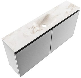 Mondiaz Ture DLux toiletmeubel 100cm plata met wastafel frappe midden met kraangat