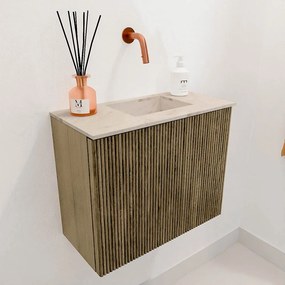 Mondiaz Joya DLux 50cm toiletmeubel dusk met wastafel faye rechts zonder kraangat frappe