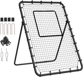 VEVOR Baseball en Softball Rebounder Net, 4 x 6 voet PitchBack Baseball Nest voor Pitching en Fielding Training, Pitch Return Trainer Rebound Net met Pitching Target, 4 Verstelbare Hoeken