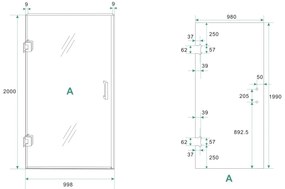 Mueller Bela profielloze nisdeur 100cm wit mat