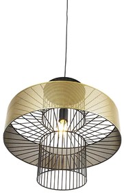 Design hanglamp goud met zwart 50 cm - Tess