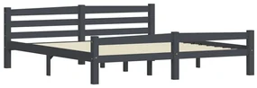 vidaXL Bedframe met 4 lades massief grenenhout donkergrijs 180x200 cm