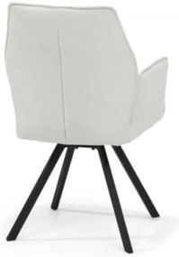 Eetkamerstoel - Tina - stof Teddy wit