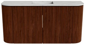 Mondiaz Joya DLux 85cm toiletmeubel ronding links/rechts ruby met wastafel faye midden zonder kraangat opalo