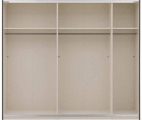 Goossens Kledingkast Easy Storage Sdk, 253 cm breed, 220 cm hoog, 2x 3 paneel glas schuifdeuren