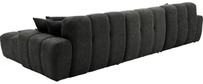 Goossens Excellent Bank Kubus - 30 X 30 Cm Stiksel zwart, stof, 1,5-zits, modern design met chaise longue rechts