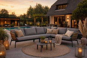 Hoek loungeset 5 personen Aluminium/wicker Taupe  Coco Nathan/Rimini