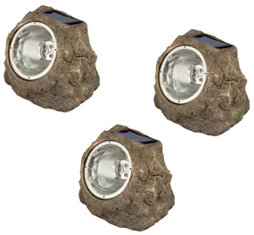 Luxform Tuinsteenlampen 3 st solar LED Andes