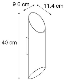 Smart wandlamp met dimmer zwart 9,6 cm incl. 2 Wifi GU10 - Organo Modern GU10 cilinder / rond Binnenverlichting Lamp