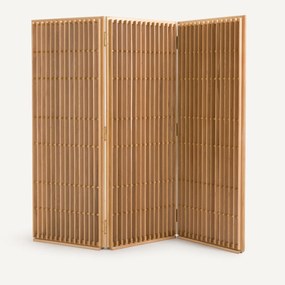 Opengewerkt kamerscherm van massief eikenhout, 3 opvouwbare panelen,BYOBU