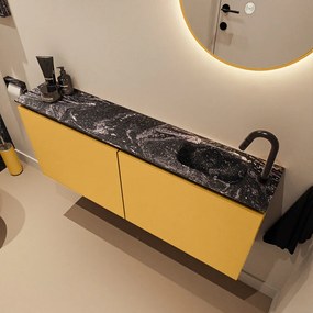 Mondiaz Ture DLux toiletmeubel 120cm ocher met wastafel lava rechts met kraangat