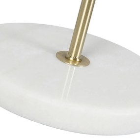 Tafellamp messing met velours kap groen 35cm - Kaso