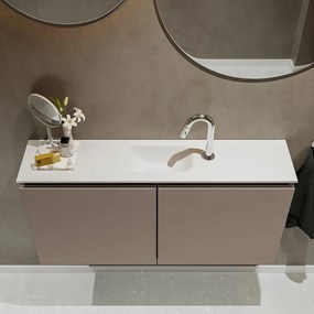 Mondiaz Ture 100cm toiletmeubel smoke met wastafel talc midden 1 kraangat