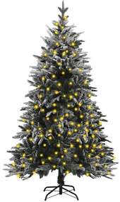vidaXL Kunstkerstboom met LED's en sneeuw 180 cm PVC en PE