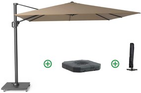 Platinum Challenger zweefparasol 3x3m T1 (incl. voet + hoes) taupe