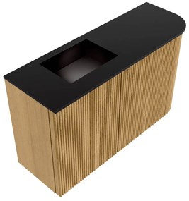 Mondiaz Joya 70cm toiletmeubel ronding rechts oak met wastafel faye links zonder kraangat urban