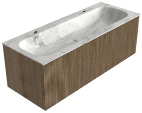 Mondiaz Kurve-dlux 120cm badmeubel dusk met 1 lade en wastafel big large midden 2 kraangaten opalo