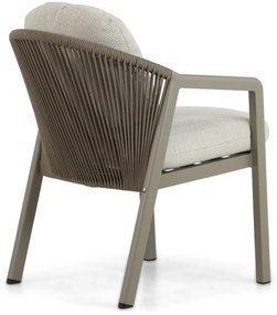 Tuinset 6 personen 240 cm Aluminium/rope Taupe Santika Furniture Santika