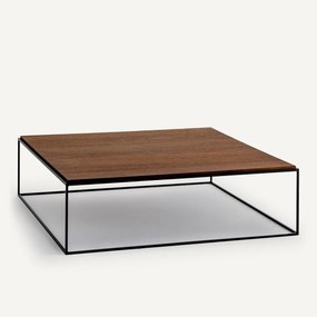 Vierkante salontafel in walnootfineer Nolia XL