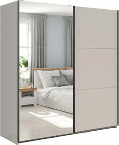 Kledingkast Livevaro 110, Kasjmier, 196x183x60cm, 147.1 kg, Kledingkast deuren: Schuivend, Aantal planken: 5, Aantal planken: 5