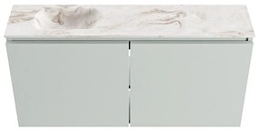 Mondiaz Ture DLux toiletmeubel 100cm greey met wastafel frappe links zonder kraangat