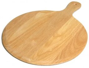 Snij-/pizzaplank, rubberhout,Ø 33 cm