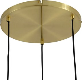 Moderne hanglamp goud met amber glas 3-lichts - Traditional
