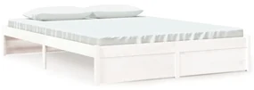 vidaXL Bedframe massief hout wit 160x200 cm