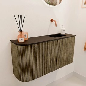 Mondiaz Joya 80cm toiletmeubel ronding links dusk met wastafel faye rechts zonder kraangat urban