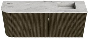 Mondiaz Joya DLux 100cm toiletmeubel ronding links shadow met wastafel faye rechts zonder kraangat glace