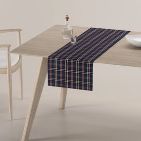Dekoria Rechthoekige tafelloper, marineblauw en rood ruit, 40 x 130 cm