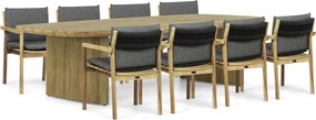 Tuinset 8 personen 300 cm Teak Old teak greywash Santika Furniture Santika