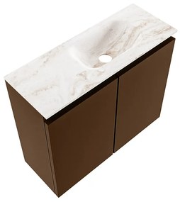 Mondiaz Ture DLux toiletmeubel 60cm rust met wastafel frappe rechts zonder kraangat