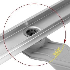Lineaire afvoer REA Neox Superflow BRUSH Steel 50