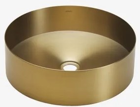Ronde Wasbak Ø40 Cm Van Roestvrij Staal Lemia Geborsteld Goud - Sklum