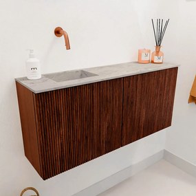 Mondiaz Joya DLux 90cm toiletmeubel ruby met wastafel faye links zonder kraangat glace