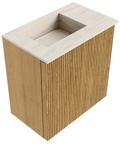 Mondiaz Joya DLux 40cm toiletmeubel oak met wastafel faye links 1 kraangat meli